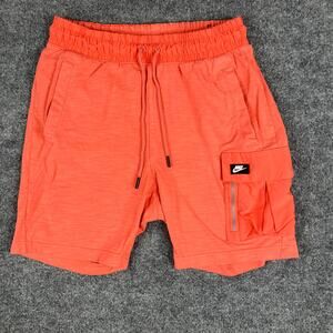 Nike Utility Cargo Shorts Mens Size S Orange Drawstring Pocket Streetwear Gym